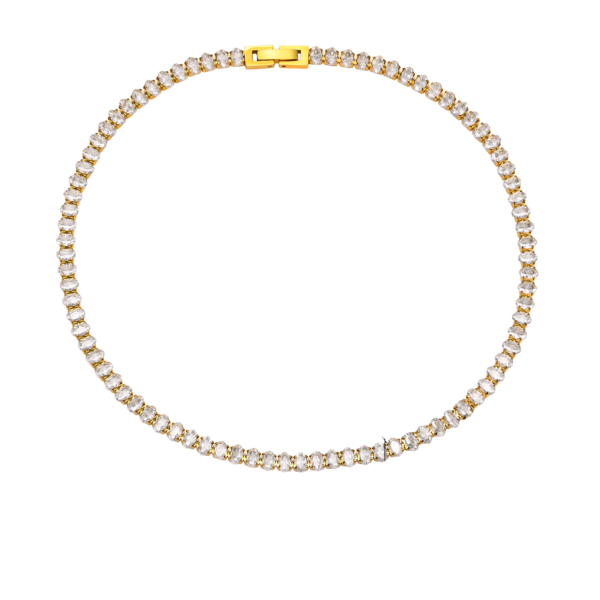 Ατσάλινο τσόκερ με zircon - ne002