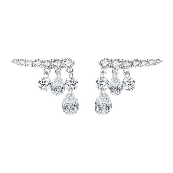 Σκουλαρίκια ασήμια S925 με zircon δάκρυα-EA567