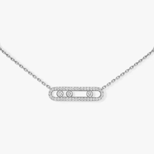 Κολιέ με μπάρα με zircon (Eπαργυρωμένος ορείχαλκος) -NE181